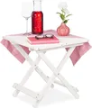 Produktbild: Klapptisch Holz - 50 x 50 cm - klappbarer Beistelltisch - Balkontisch - weiß