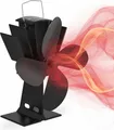 Produktbild: Relaxdays Ofenventilator ohne Strom, geräuscharm, für Kamin & Ofen, hitzebetrieben, 4 Blätter, Kaminventilator, schwarz