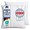 Produktbild: 2er Set Kissen (80x80 cm) - Kissen für Bett und als Kopfkissen - Mit Reißverschluss - Sofakissen für Couch und Sofa - Waschbar bis 60° - weiß - Weiß