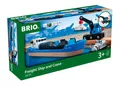 Produktbild: BRIO® Spielzeugeisenbahn-Lokomotive World Eisenbahn Schiff Containerschiff mit Kranwagen 4 Teile 33534