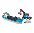 Produktbild: BRIO® Spielzeug-Schiff Container mit Kranwagen 4-tlg.
