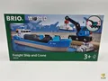 Produktbild: BRIO World 33534 Hafen Containerschiff mit Kranwagen Eisenbahn Anhänger NEU&OVP