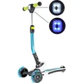 Produktbild: Best Sporting 3-Rad Kinder Scooter Space mit LED Lampe + LED Rädern, türkis-weiß