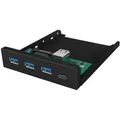 Produktbild: ICY BOX Frontpanel USB3.0 HUB TypeA/ (IB-HUB1418-I3) - Schwarz