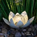 Produktbild: LED Solar Lotusblüte - ca. 25 x 11 cm - Garten Deko Leuchte