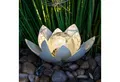 Produktbild: Spetebo LED Solarleuchte LED Solar Lotusblüte mit Crackleglas Kugel - 25 x 11 cm, LED, warm weiß, Garten Deko Kugelleuchte