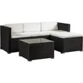 Produktbild: Juskys Polyrattan Lounge Sitzgarnitur Punta Cana M Schwarz mit Bezügen in Creme