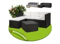 Produktbild: Juskys Polyrattan Lounge Punta Cana M schwarz für 3-4 Personen – Sofa, Tisch & Hocker