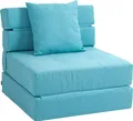Produktbild: HOMCOM Schlafsessel Schlafsofa Sofabett Einzelsofa mit Waschbarem Kissen Blau