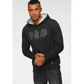 Produktbild: Kapuzensweatshirt BRUNO BANANI, Herren, Gr. L (52/54), schwarz, angeraute Sweatware, Obermaterial: 60% Baumwolle, 40% Polyester, bedruckt, schmal, Bündchen, Sweatshirts, schmale Passform, bedrucktes Design, aus Baumwollmischung, Topseller