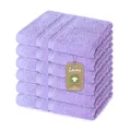 Produktbild: Lavea 6er Set Seiflappen, 6 x Seiftuch, Fliederlila, 30 x 30 cm Premium Frotteeserie Bali | GOTS Zertifiziert, 100% Bio Baumwolle
