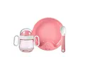 Produktbild: Mepal – Baby 3er Geschirrset Mio – Inklusive auslaufsicherem Trinkbecher, Lernteller & Lernlöffel – Spülmaschinengeeignet & BPA frei – 3er Set – Deep pink