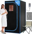 Produktbild: Serenelife Sauna – Mini Sauna, Dampfsauna für Zuhause, Infrarotsauna für Zuhause bis 60°C, Portable Sauna – inklusive Saunastuhl, Fuß- Infrarotmatte