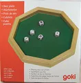 Produktbild: 56954 HolzWürfelplatte mit 5 Würfeln  25,7 cm Durchmesser, grüne Filzoberfläc...