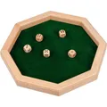 Produktbild: Goki Würfelteller, Holzspielzeug, Holzteller 25,7 x 25,7 cm, mit 5 Würfeln