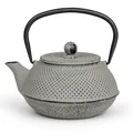Produktbild: Gusseiserne Asia Teekanne 0.8 Liter grau Gusseisenkanne mit Edelstahlfilter-Sieb
