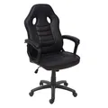 Produktbild: Bürostuhl MCW-F59, Schreibtischstuhl Drehstuhl Racing-Chair Gaming-Chair, Kunstleder ~ schwarz