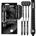 Produktbild: Harrows SUPERGRIP Black Edition Dartset mit 90% Wolframstahlspitze. Erhältlich in 21 g, 22 g, 23 g, 24 g, 25 g, 26 g, 28 g und 30 g – inklusive Supergrip-Schäften und Supergrip-Flights (26 Grams)
