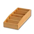 Produktbild: Kesper | Aufbewahrungsbox, 6 Fächer für Tütensuppen & Saucen, Material: FSC®-zertifizierter Bambus, Maße: 15 x 35 x 7 cm, Farbe: Braun | 70822