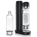 Produktbild: Arendo Wassersprudler Soda Maker schwarz + 2 x 1000 ml BPA-Freie Wasserflaschen