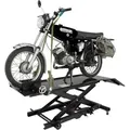 Produktbild: Baumarktplus - Motorradhebebühne hydraulisch 360 kg Breite 47 cm kleine Montagebühne Heber Motoradlift Lift schwarz
