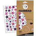 Produktbild: Farbviereck Fahrrad Aufkleber Mädchen rosa lila Sterne Stern Aufkleber als Fahrradaufkleber Sticker für Helm Roller Kinderwagen als Geschenk Stars bunt klein für Rahmen | R0006