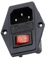 Produktbild: Kaltgeräte Einbau-Buchse C14, mit Rotem Schalter und Sicherung, 3-Pin 220-250V/10A Audio Kaltgeräte-Buchse Einbau Kupplung Stecker Buchse, 3-in-1 Einlassmodulstecker mit Schalter und Lampe