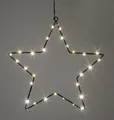 Produktbild: Spetebo LED Stern LED Metall Leuchtstern zum Hängen schwarz - 30 cm, Timerfunktion, LED fest verbaut, warm weiß, Stern Silhouette warm weiß beleuchtet für Außen