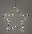 Produktbild: LED Stern Silhouette schwarz - 30 cm - Weihnachts Innen Deko Batterie Timer