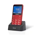Produktbild: Panasonic KX-TU155EXRN 2G Essentials Handy für Senioren (Ladestation, SOS-Notfalltaste, Prioritätsanruf, Großtastentelefon, hörgerätekompatibel, Bluetooth, UKW-Radio, Kamera) Rot