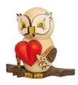 Produktbild: Kuhnert Räuchermännchen 37228, Eule mit Herz, Räucherfigur ca. 15cm, Made in Germany