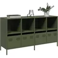 Produktbild: Sideboard Olivgrün 135x39x73,5 cm Kaltgewalzter Stahl - Vidaxl