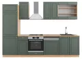 Produktbild: Küchenzeile Vicco Fame-Line Grün-Gold Landhaus/Goldkraft Eiche 300 cm , AP Eiche, Model 42613