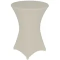 Produktbild: TexDeko 2er-Set Stretch Stehtischhusse für Bistrotisch Ø 80-85 cm Creme | strapazierfähig verstärkte Fußtaschen bügelfrei waschbar