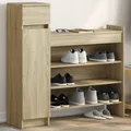 Produktbild: Schuhschrank Sonoma-Eiche 100,5x28x100 cm Holzwerkstoff