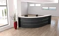 Produktbild: Große Bogen-Empfangstheke Faro, mit Ablage und Seitenplatten, B 3320 x T 1800 x H 1120 mm, anthrazit/anthrazit 114829