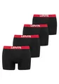 Produktbild: Boxershorts Packung, 4er-Pack, mit breitem Logobund, Gr. S, black/red