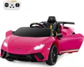 Produktbild: COSTWAY Kinder Elektroauto Lamborghini, 12V Kinderauto Elektrisch 3 Gang Elektrofahrzeuge 3-5 Km/h, für Kinder ab 3 Jahre (Rosa)