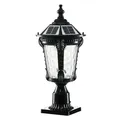 Produktbild: Arnusa Solar Sockelleuchte schwarz Aluminium Glas Außenleuchte kabellos mit Fernbedienung Gartenleuchte Wegeleuchte Solarlampe Solarleuchte Gartenbeleuchtung 50 x 24 cm