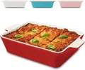 Produktbild: Praknu Auflaufform Auflaufform Groß aus Keramik - Extra Hoher Rand - Für Lasagne, – Für, Porzellan - Keramik, (1-St), Für 4 Personen Lasagne, Tiramisu & Auflauf - Hoher Rand - Rechteckig