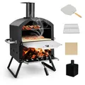 Produktbild: Pizzaofen Outdoor 2-lagigem Grillofen Holzofen Backofen Kaminofen mit Griffen