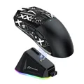 Produktbild: ATTACK SHARK X11 Gaming-Maus mit magnetischer Ladestation, PixArt PAW3311, BT/2.4G kabellos/kabelgebunden, 22000 DPI für Win11/Xbox/PS/Mac (schwarz)