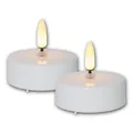 Produktbild: LED Teelicht Kerze 3D FLAMME maxi, weiß, mit Timer, 10er Sparpack