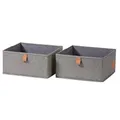 Produktbild: LOVE IT STORE IT Premium Aufbewahrungsboxen Stoff 2-teilig - Kleiderschrank Organizer aus Leinen - Verstärkte Wände - Set mit zwei großen Boxen - Grau - 30x30x15 cm