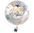 Produktbild: Folienballon Abitur Hurra Abi Geschenk Abiturienten Ballon -Made in EU- Luftballon zum Abi 2026 Glückwunsch Abitur Deko Helium geeignet
