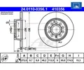 Produktbild: 2 St. Bremsscheibe ATE 24.0110-0356.1 für VW Golf VII Touran