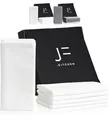Produktbild: JF.kitchen® | 12 Stoffservietten mit Faltanleitung aus extra hochwertiger Baumwolle 40x40cm (Weiß)