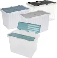 Produktbild: Wellenboxen 88L 60x45x45cm Deckel Transparent Aufbewahrung Spielzeugkiste
