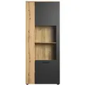 Produktbild: Ebuy24 - Esteban Vitrinenschrank Grau, Eiche Dekor.
