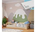 Produktbild: Bellabino Kinderbett Iskri mit Rausfallschutz und Lattenrost (natur, mit Matratze), Bodenbett verfügbar in 90/120/140x200